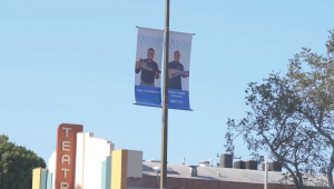 Light pole banners on Oxnard Boulevard in Oxnard featuring t