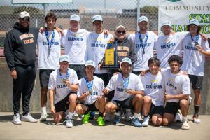 Ventura College Men&#039;s Tennis Team celebrating their Sta