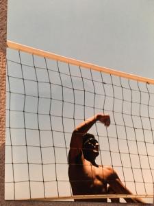 A young Rey Reyes playing volleyball. A young Rey Reyes playing volleyball.