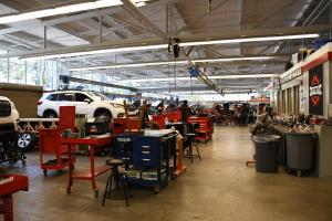Photograph of students in a Ventura College Automotive Career Education class 