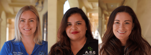 Student Activities Specialists Kristen Robinson (Moorpark College), Gabriela Rodriguez (Oxnard College), and Libby Fatta (Ventura College).