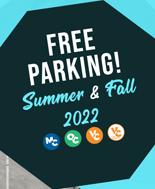 Free Parking! Summer & Fall 2022