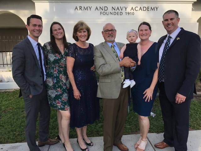 Vance and family at Army and Navy Academy. 