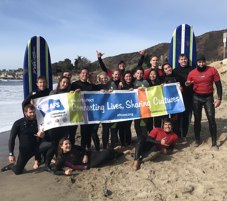 Surfing with AFS Exchange Students