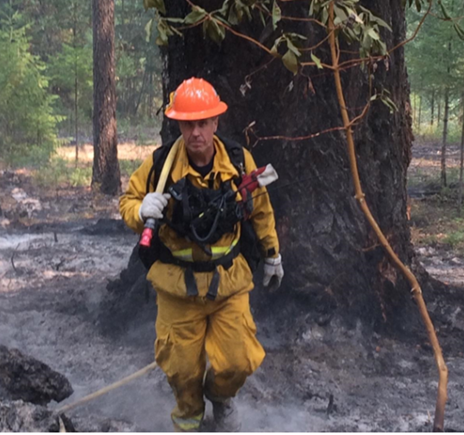 Jack Twitchell in full firefighter garb.